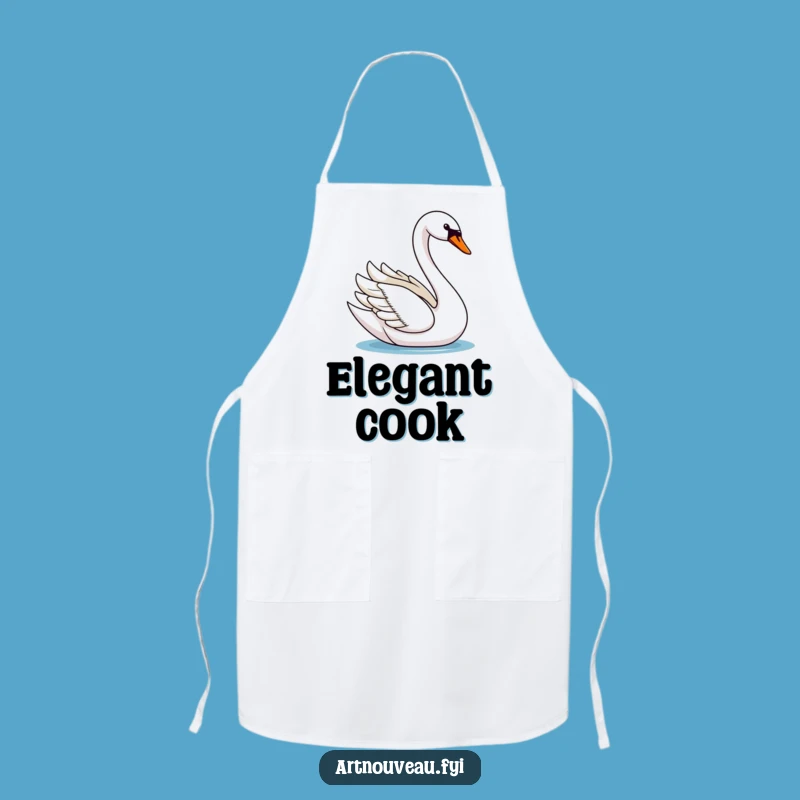 Elegant Swan Apron: Graceful Bird Kitchen Funny Gift for Chefs
