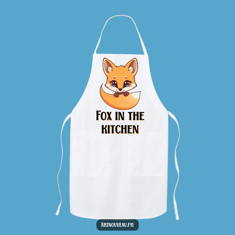 Funny Curious Fox Apron: Kitchen Intrigue with Sly Art, Perfect Gift