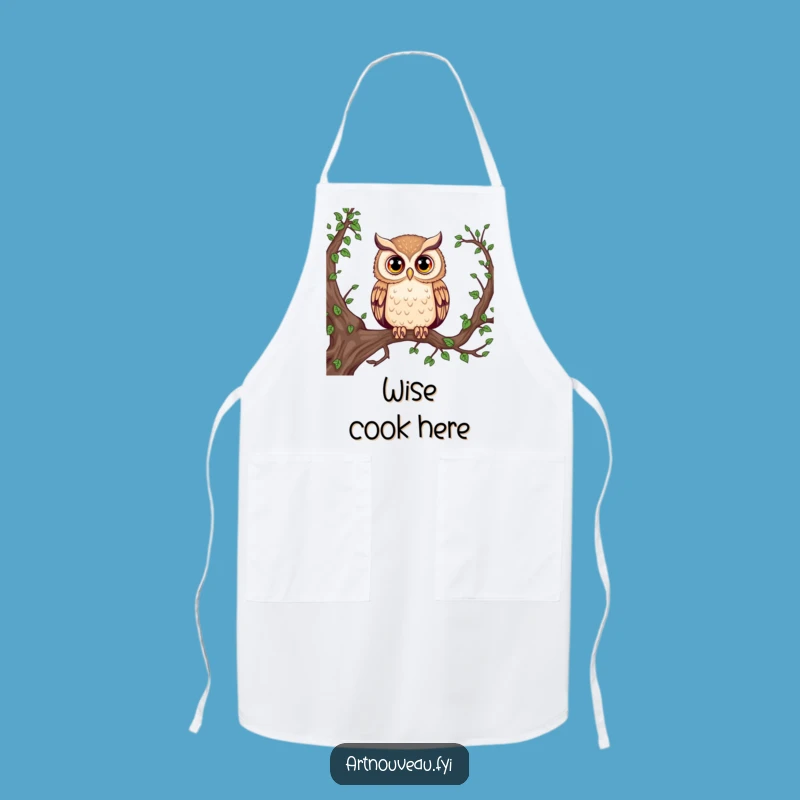 Funny Majestic Owl Apron: Cook with Wisdom and Style