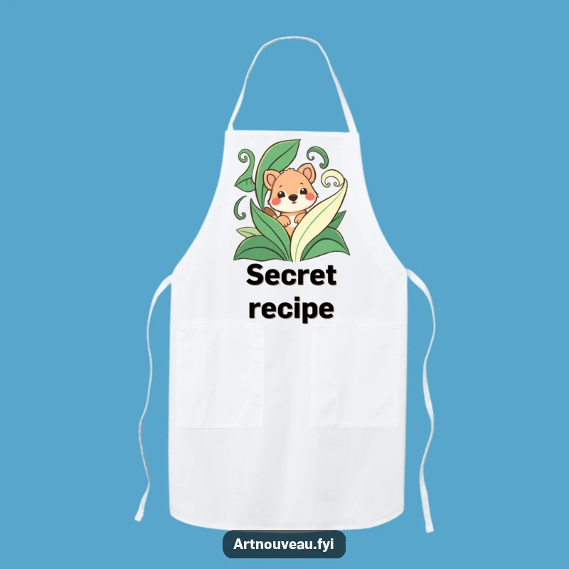 Funny Playful Animal Leaf Apron - Humorous Kitchen Essential