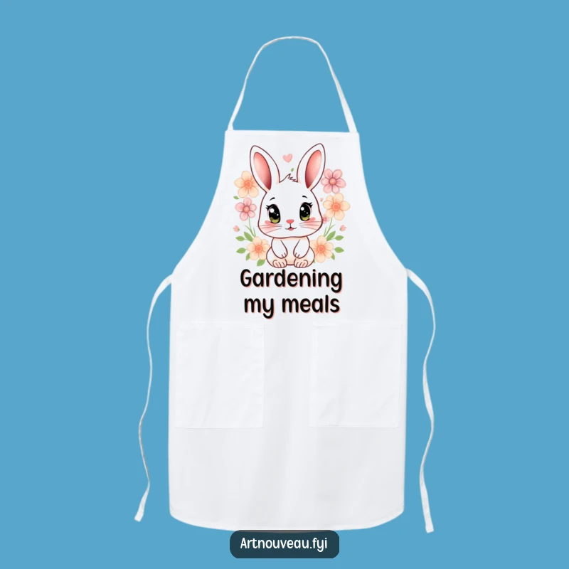 Funny Rabbit Floral Apron: Expressive Chef Gift