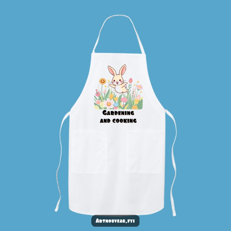 Funny Hare Apron - Kitchen Plant Pattern, Nature Chef Gift