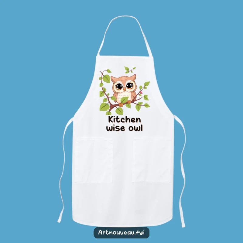 Funny Owl Apron: Cute Curious Bird Kitchen Funny Gift for Cooks