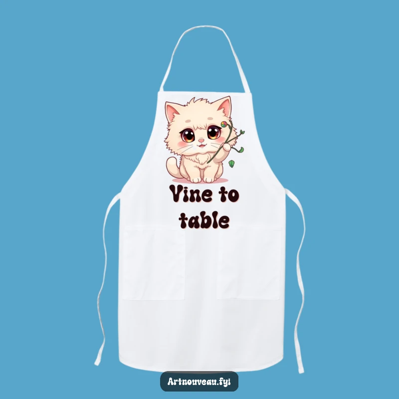 Funny Fluffy Cat Apron: Kitchen Fun with Playful Kitty Art, Perfect Gift