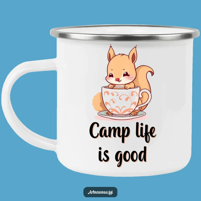 Funny Squirrel Camping Mug - Happy Sips Adventure Cup, Outdoor Fun