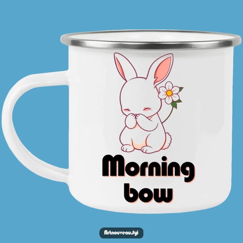 Funny Art Nouveau Rabbit Camping Mug - Graceful Bow, Durable Funny Gift