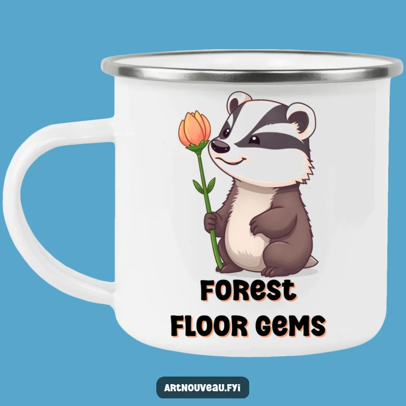 Funny Badger Camping Mug: Durable & Whimsical Outdoor Drinkware