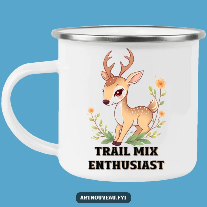 Funny Deer Camping Mug: Nature's Foliage Art for Outdoor Sips