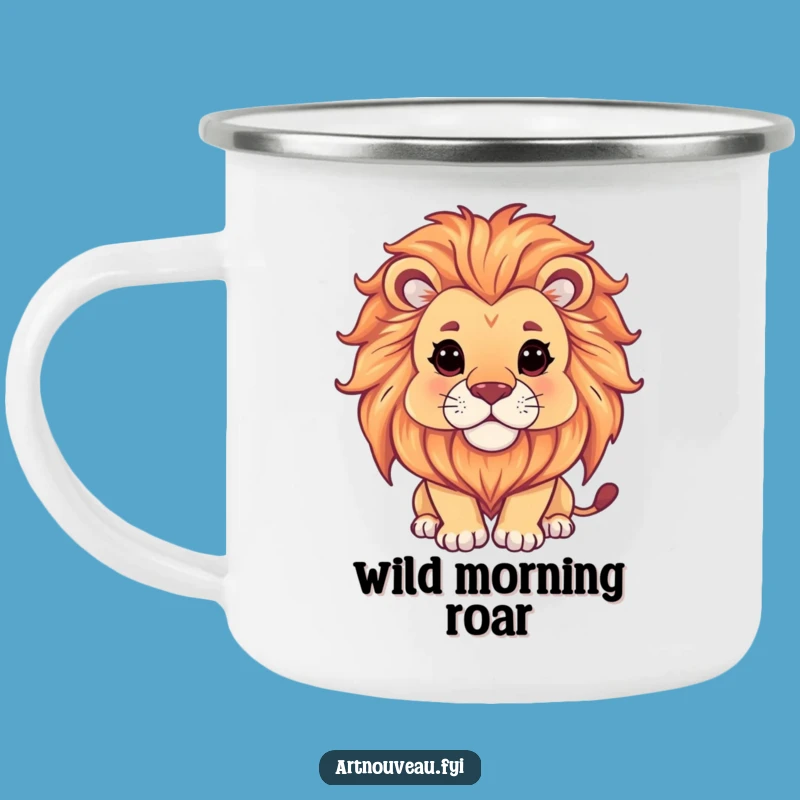 Funny Lion Camping Mug: Ornate Mane Serenity for Outdoor Adventures