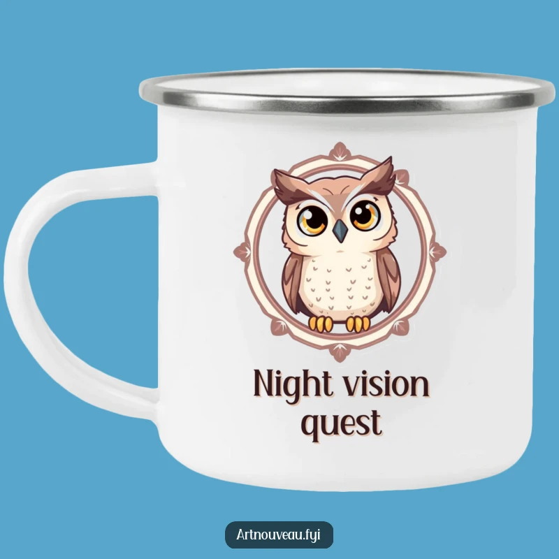 Funny Owl Camping Mug - Durable Expressive Eyes Art, Best Funny Gift