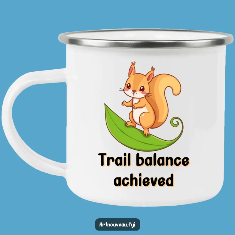 Funny Squirrel Leaf Camping Mug: Durable, Playful, Nature Design, Outdoor Funny Gift