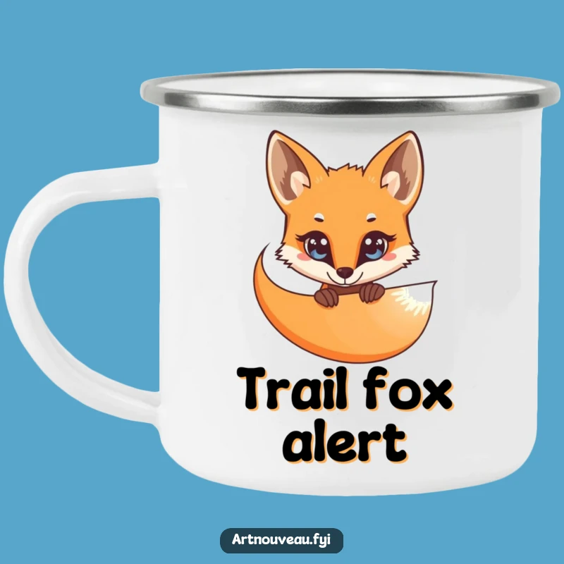 Funny Curious Fox Camping Mug: Durable & Sly Outdoor Drinkware