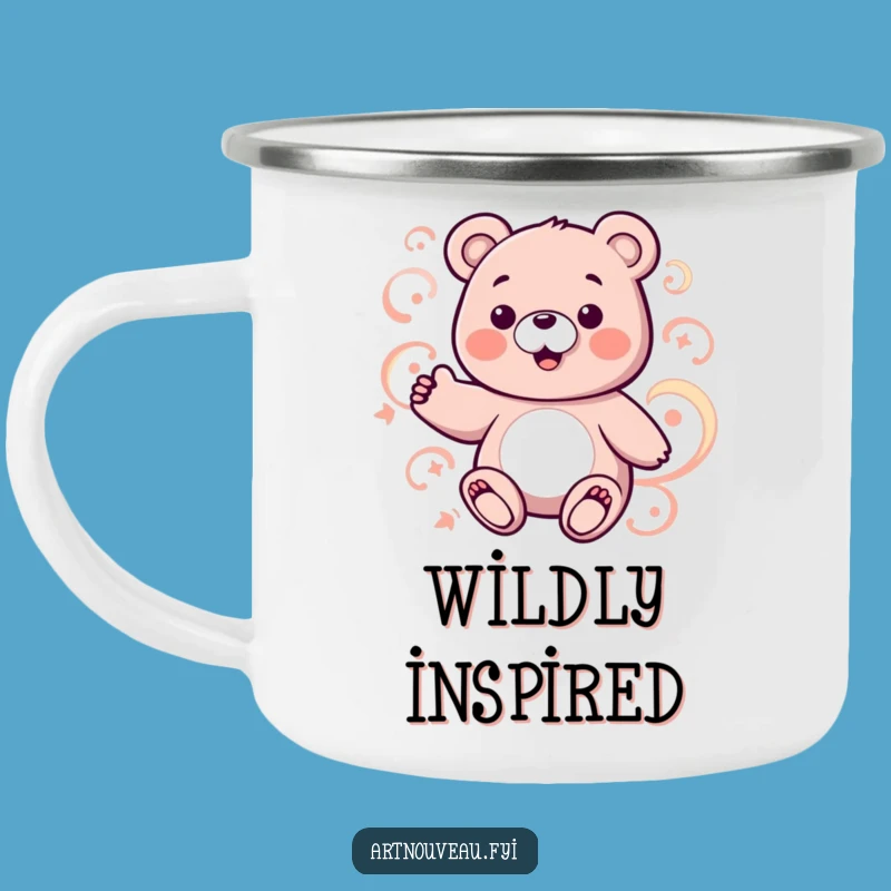 Funny Bear Pattern Camping Mug: Abstract Swirls Outdoor Gift