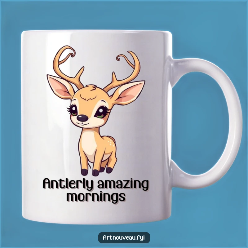 Funny Art Nouveau Deer Wonder Mug: A Whimsical Gift for Nature Lovers