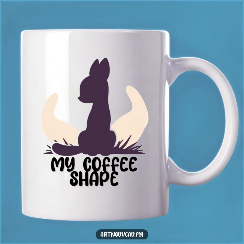 Funny Animal Silhouette Organic Curves Mug - Unique Abstract Art Gift
