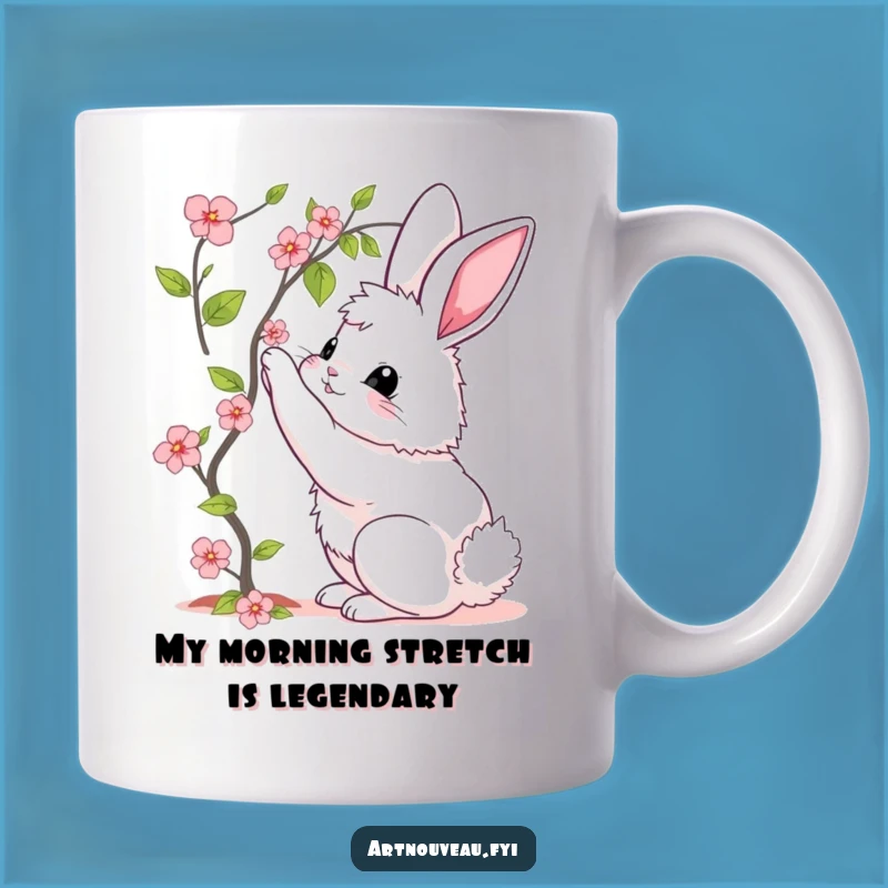 Funny Bunny Bloom Mug: Elegant Curves, Blooming Vine Design, Perfect Funny Gift