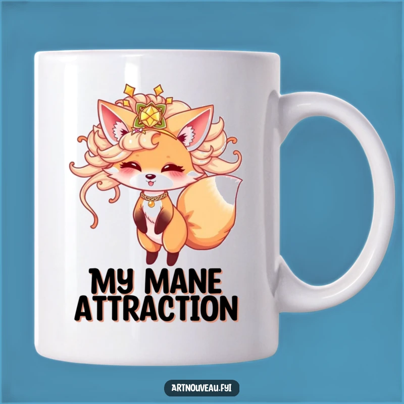 Funny Cute Fox Hairpiece Twirling Mug - Perfect Whimsical Gift for Fox Lovers