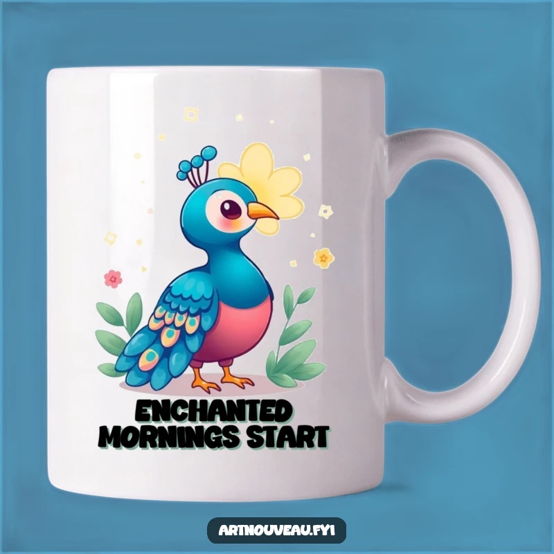 Funny Enchanted Peacock Mug: Magical Bloom Wonder, Perfect Funny Gift