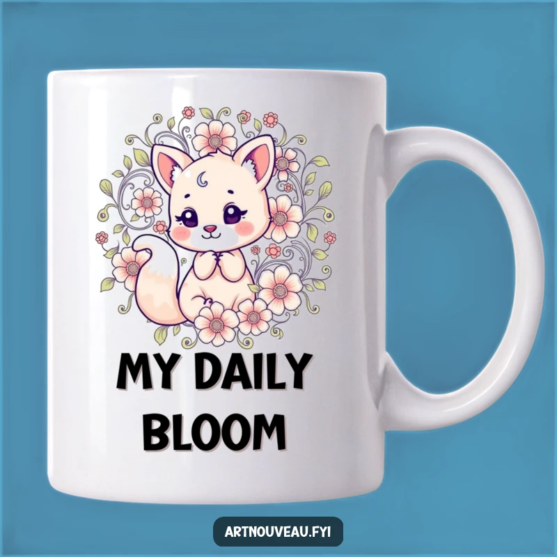 Funny Floral Fox Mug: Whimsical Animal Art, Hilarious Coffee Cup Gift