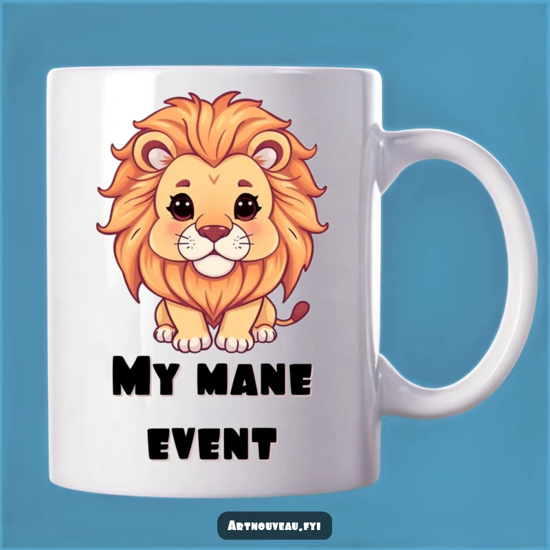 Funny Lion Serene Mane Mug: Regal & Artistic Design for Coffee Lovers