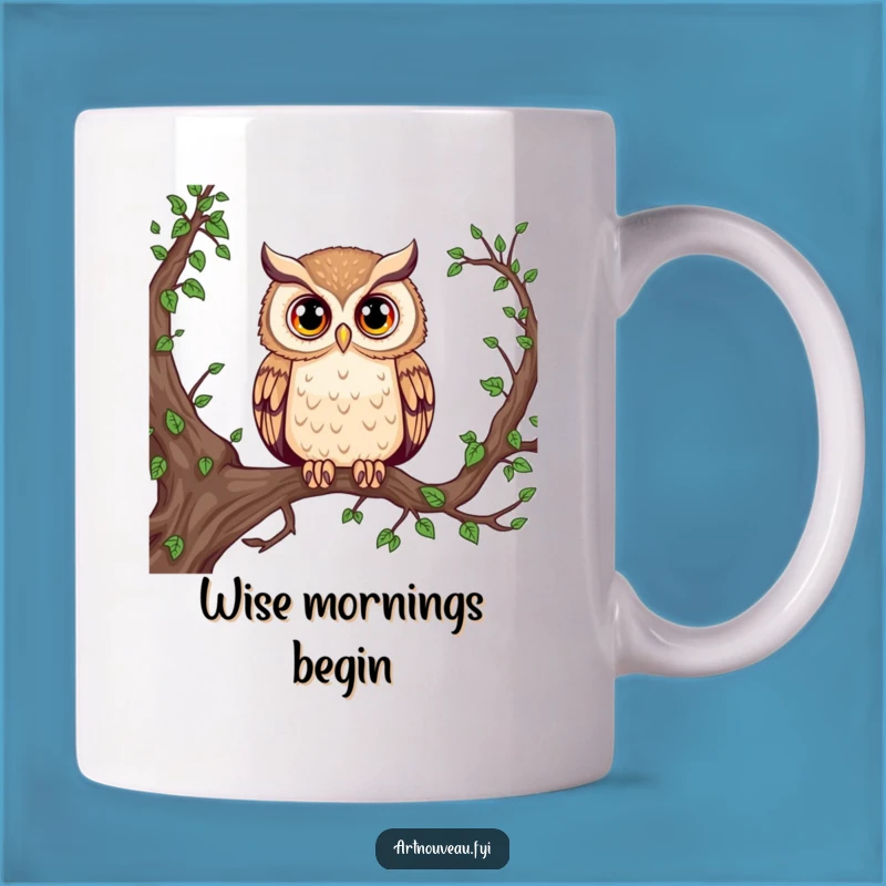 Funny Majestic Owl Mug: Expressive Eyes and Nature's Wisdom Gift