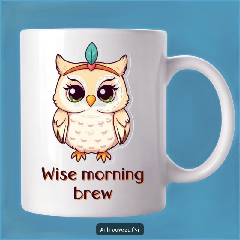 Funny Owl Headband Mug - Enchantingly Curious Owl, Perfect Whimsical Funny Gift