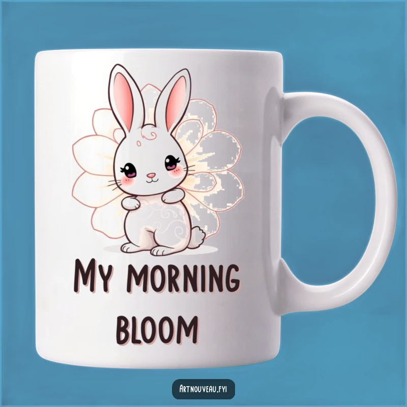 Funny Rabbit Bloom Mug - Cute Swirl Patterns, Adorable Funny Gift