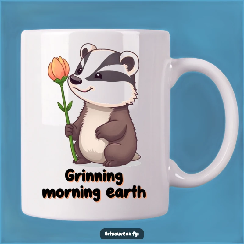 Funny Badger Mug: Whimsical Grin Art, Perfect Gift for Nature Lovers