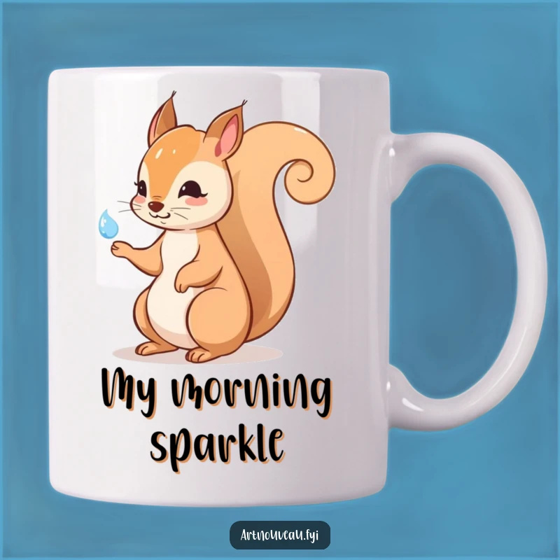 Funny Squirrel Dewdrop Dance Mug - Whimsical Animal Lover Gift