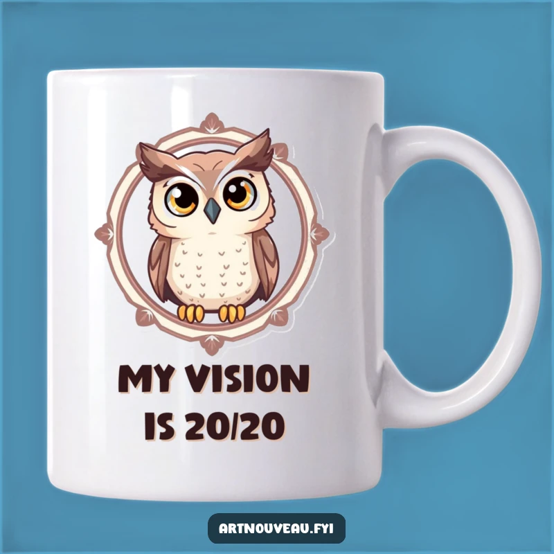 Funny Curious Owl Mug - Expressive Eyes Art Funny Gift for Bird Lovers