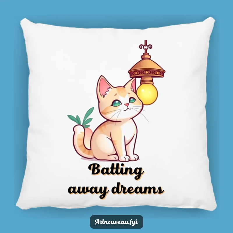 Funny Cat Lamp Pillow, Cozy Curious Feline Cushion, Perfect Funny Gift