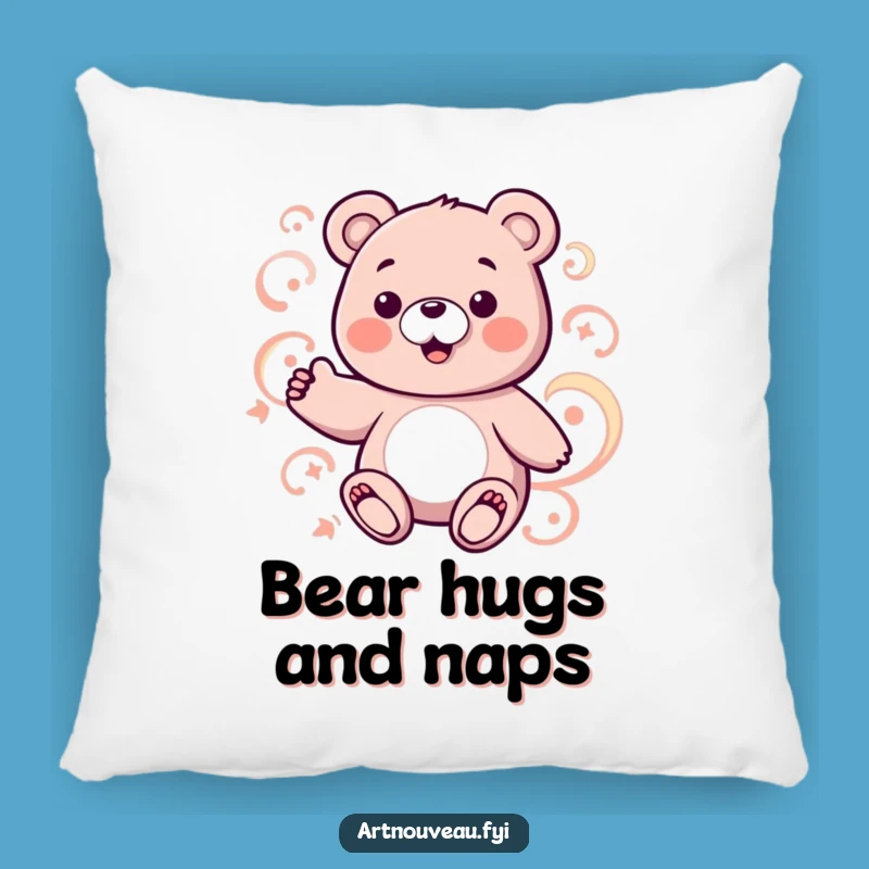 Funny Bear Pattern Pillow: Cozy Abstract Swirls Gift