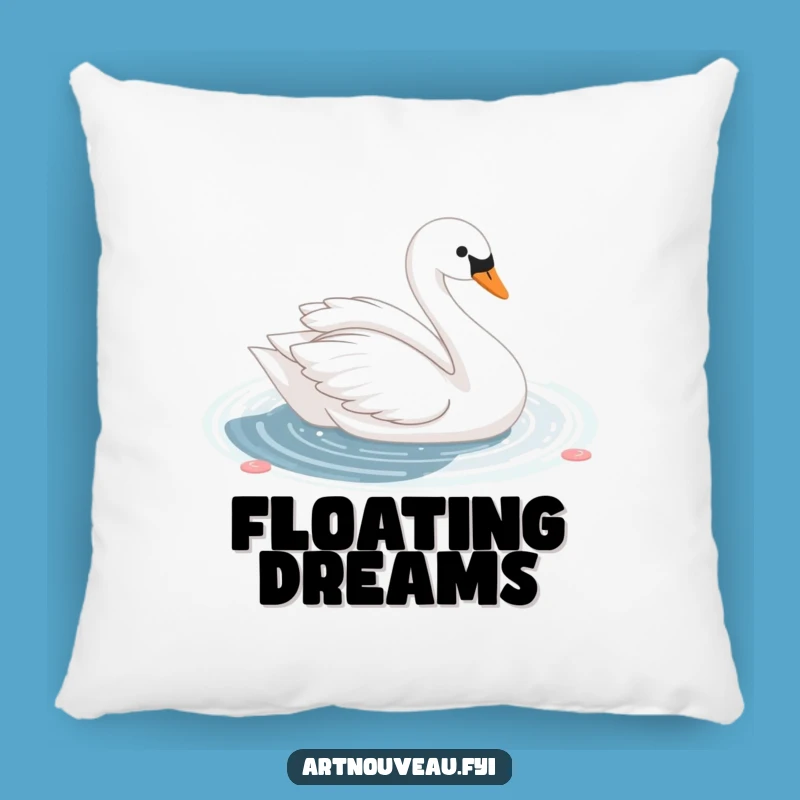 Cozy Funny Swan Pond Pillow, Elegant Accent Cushion, Soft Serene Decor
