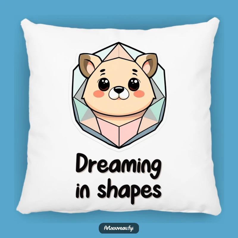 Funny Abstract Animal Pillow, Geometric Shape Cushion, Quirky Home Decor Gift