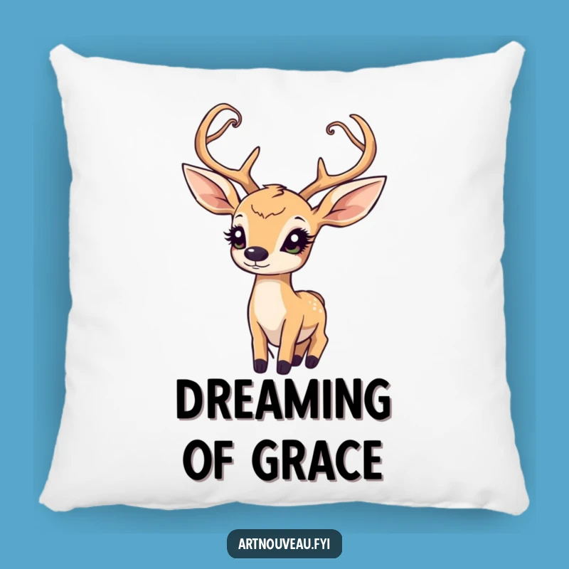 Funny Art Nouveau Deer Pillow: Cozy Comfort with a Whimsical Touch