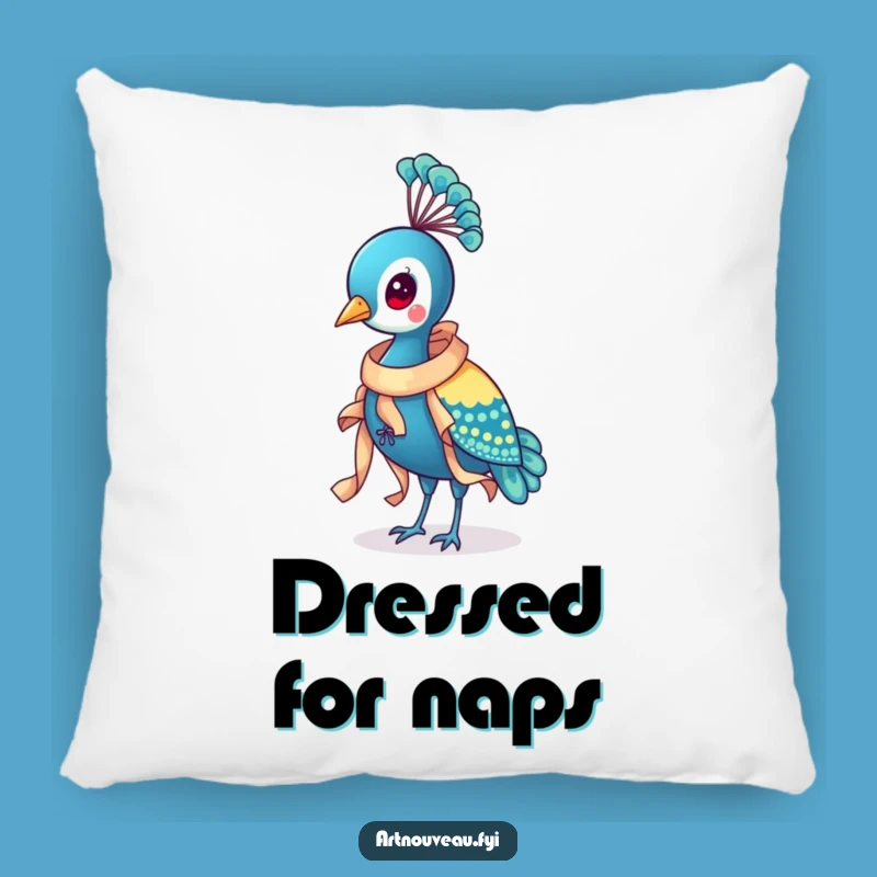 Funny Peacock Ribbon Pillow: Plush Dapper Bird, Comfy Funny Gift