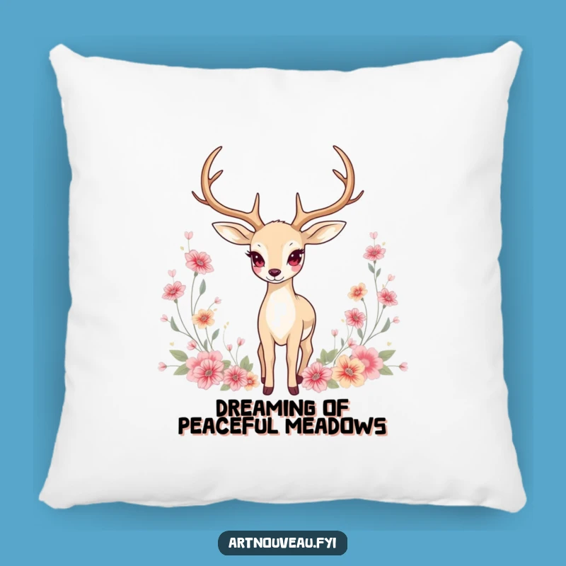 Funny Deer Pillow: Cozy Graceful Accent, Floral Motifs, Perfect Gift