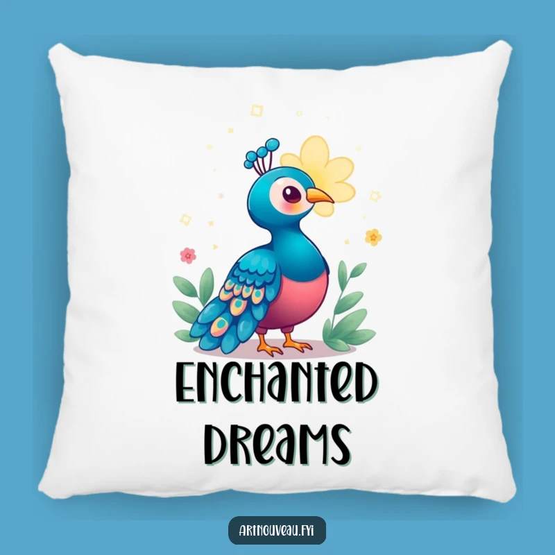 Funny Enchanted Peacock Pillow: Plush Magical Bloom, Comfy Funny Gift
