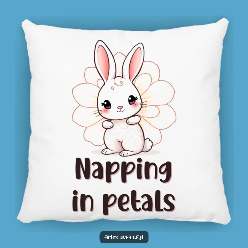 Funny Rabbit Bloom Pillow - Soft Swirls, Cute Funny Gift Accent