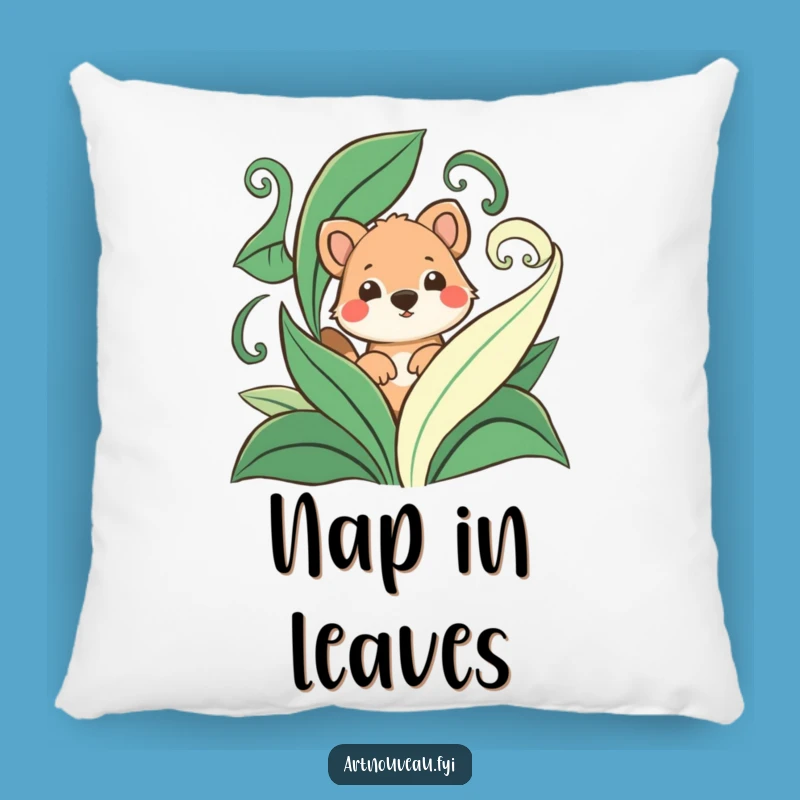 Funny Playful Animal Leaf Pillow - Comfy & Humorous Nature Accent