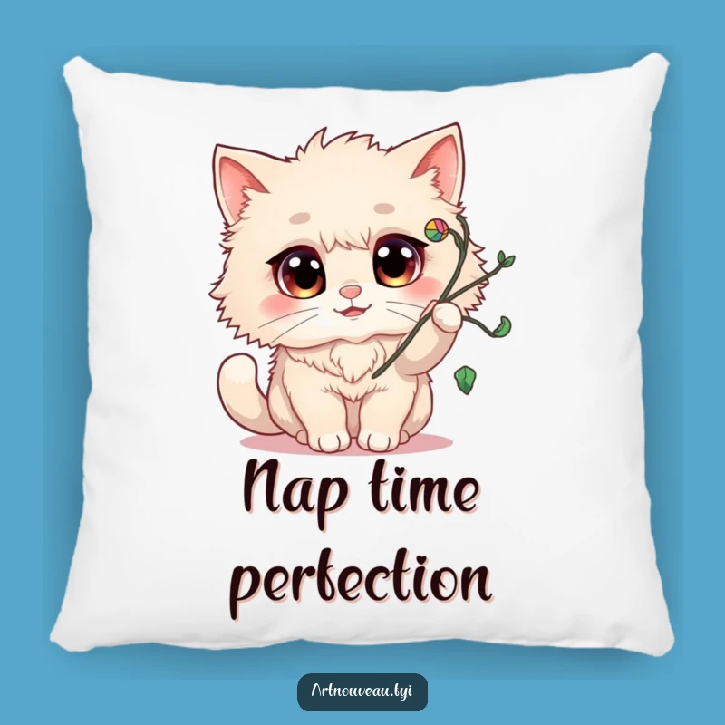 Funny Fluffy Cat Pillow: Soft & Comfy Cushion with Playful Cat Art