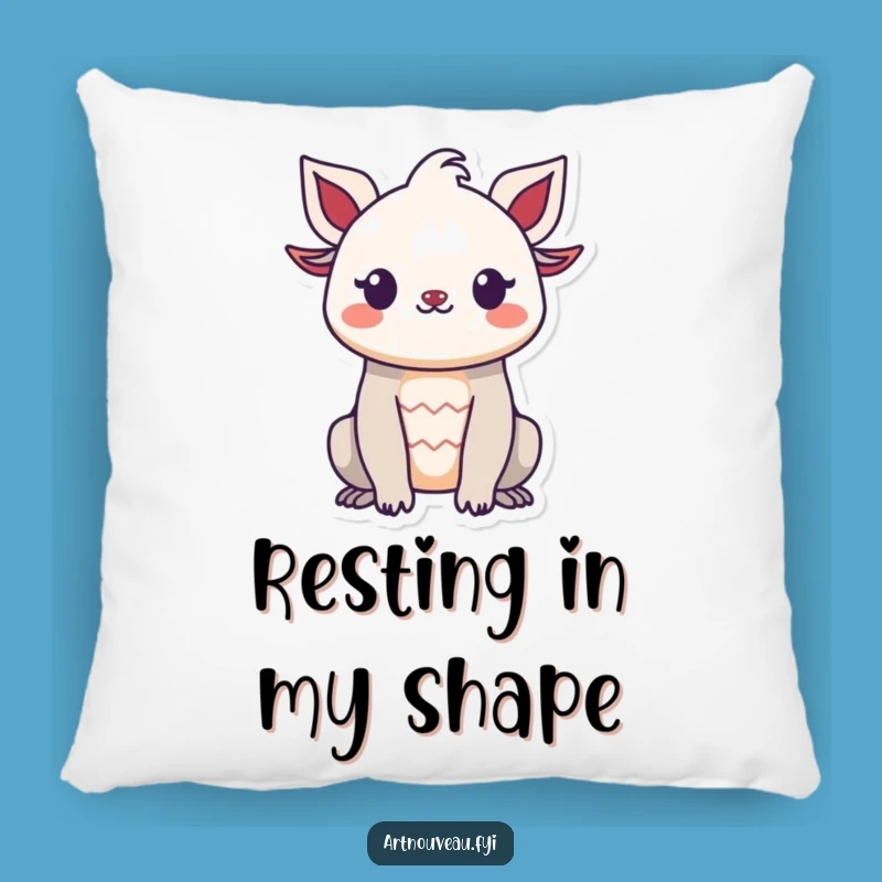 Cute Funny Creature Organic Silhouette Pillow - Soft & Decorative Funny Gift