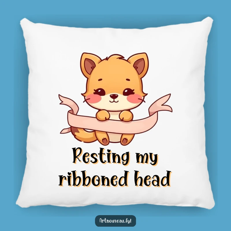 Funny Animal Ribbon Pillow, Decorative Creature Cushion, Cozy Gift