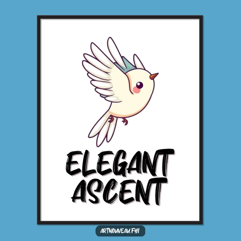 Funny Bird Flight Digital Art: Instant Elegant Decor and Funny Gift