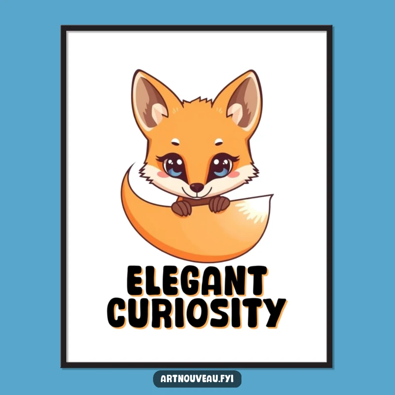 Funny Curious Fox Digital Art: Sly Illustration for Instant Decor