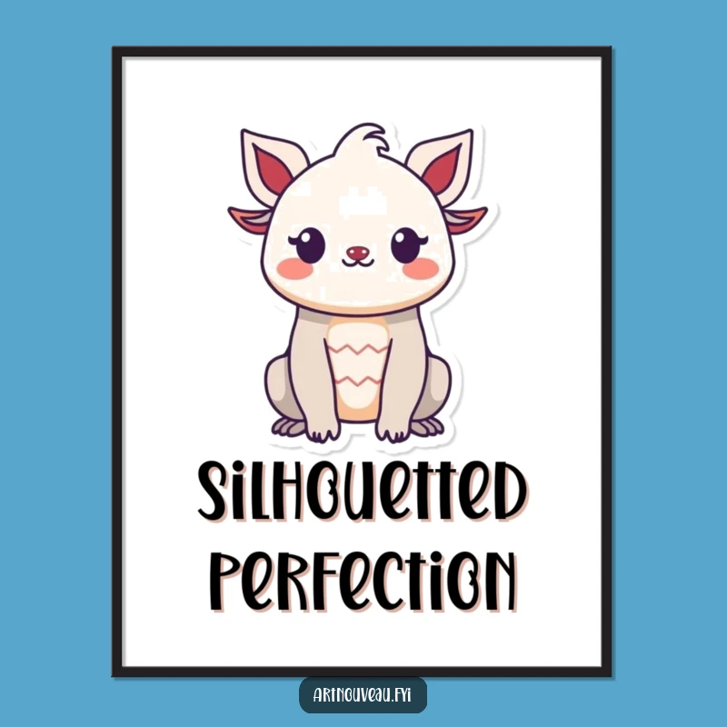 Funny Organic Silhouette Creature Digital Art - Instant Downloadable Funny Gift