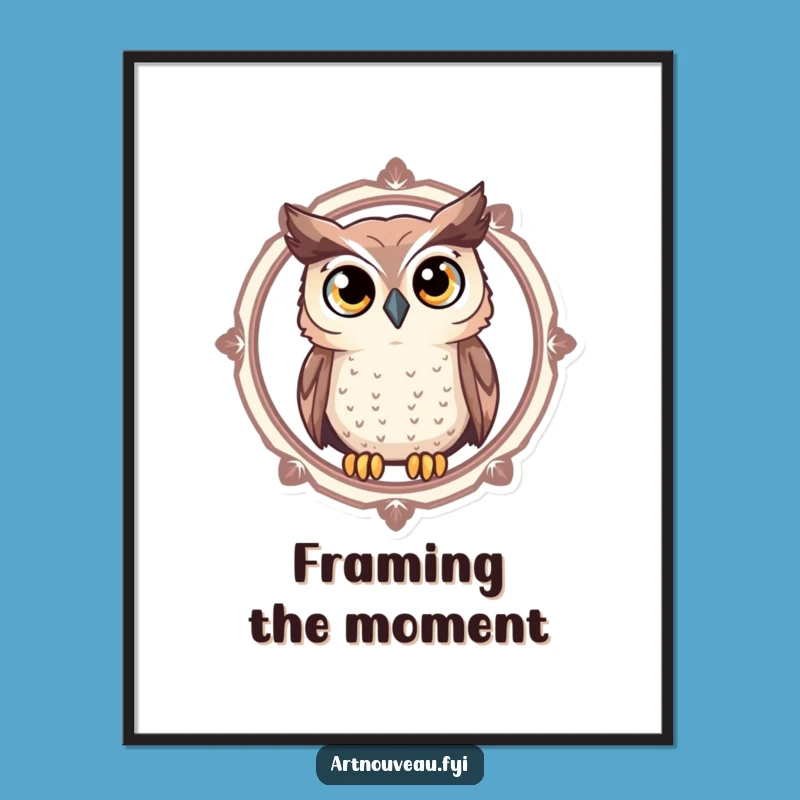 Funny Owl Digital Art - Curious Expressive Eyes, Downloadable Funny Gift Art