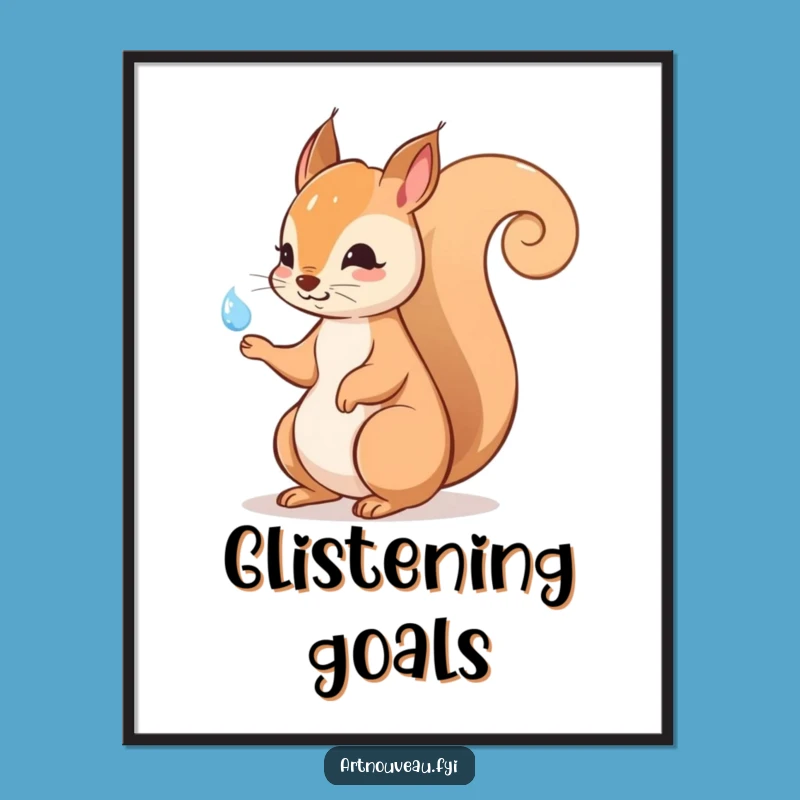 Funny Squirrel Digital Art - Elegant Tail Illustration, Instant Whimsical Funny Gift Download