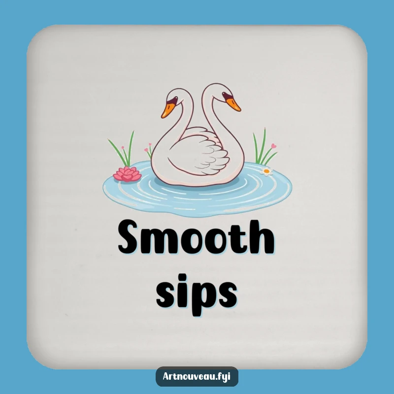 Elegant Swan Coaster Set - Graceful Pond Art, Serene Drink Protector Funny Gift