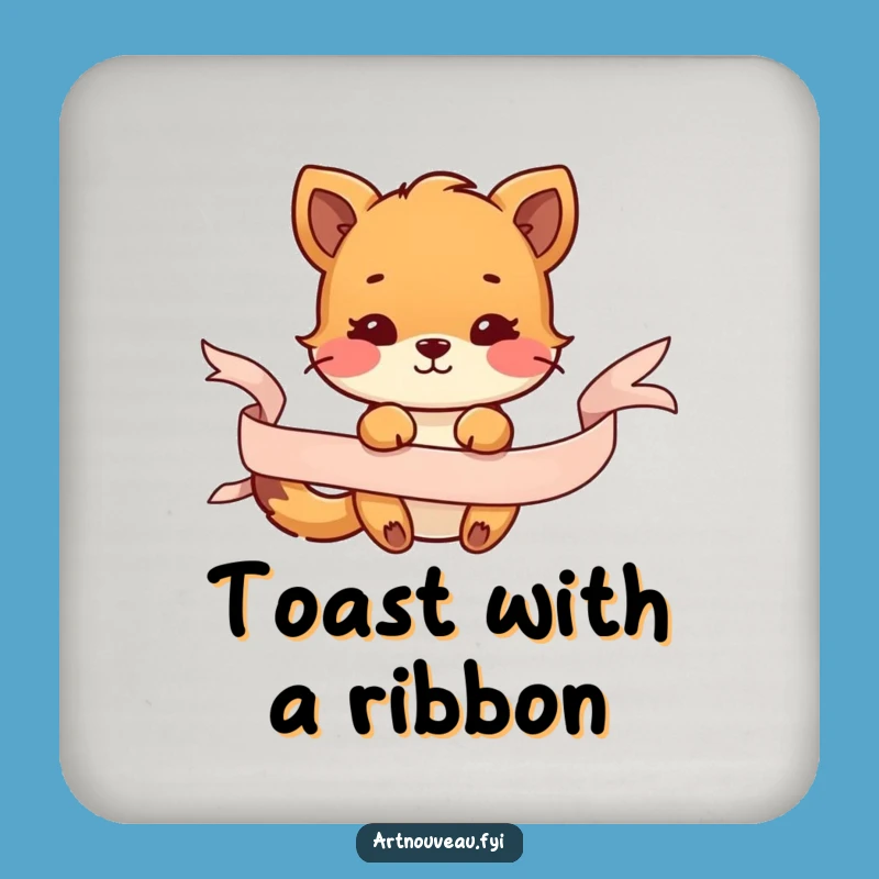 Funny Animal Ribbon Drink Coaster, Decorative Bar Decor Gift